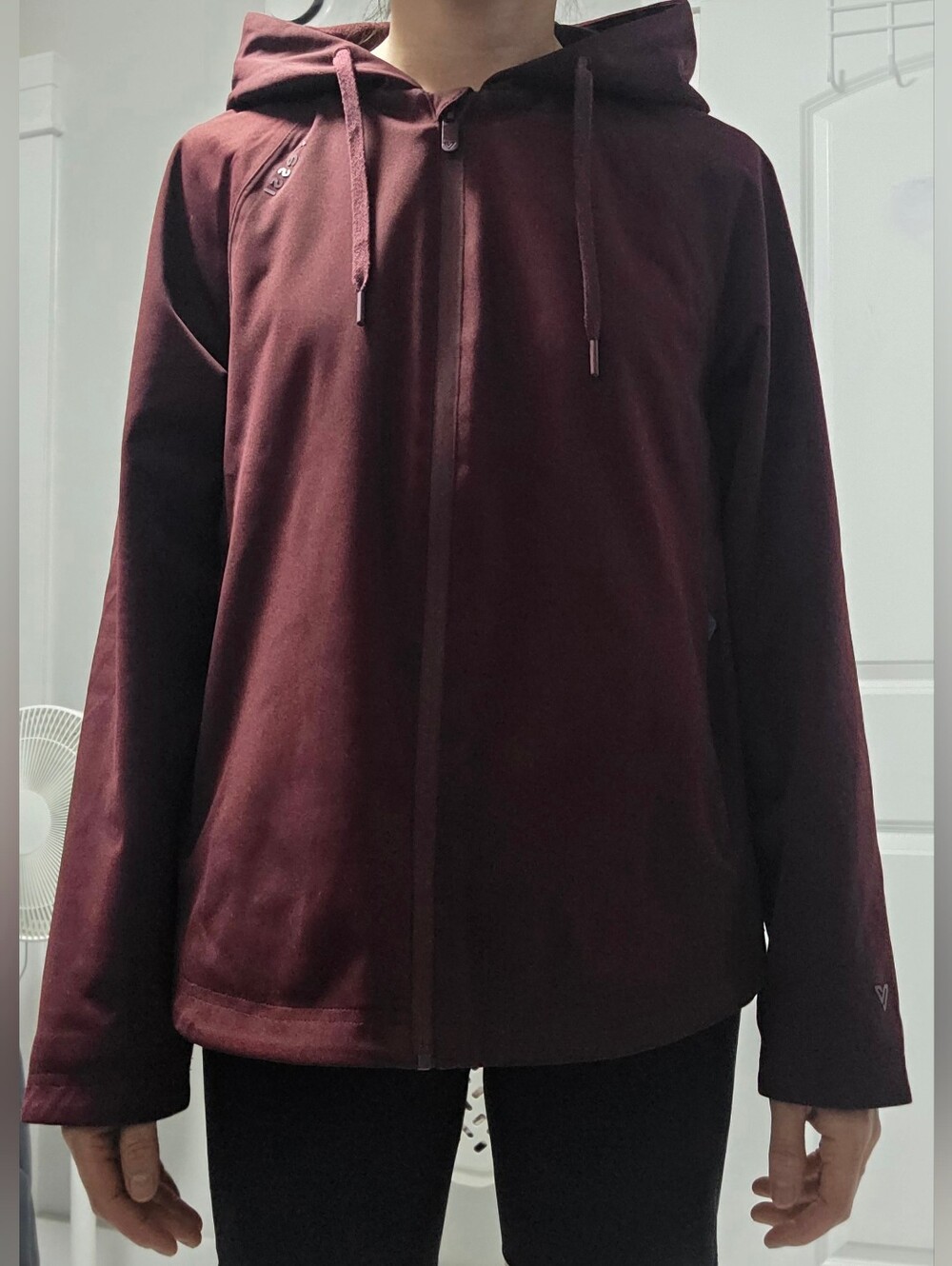 Vessi Burgundy Hooded Zip Rain Jacket